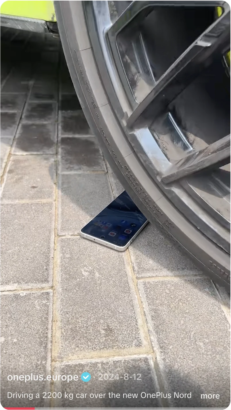 OnePlus Europe TikTok: driving a 2,200kg car over the new OnePlus Nord