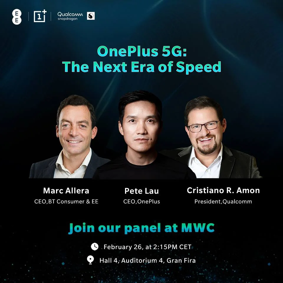 OnePlus 5G: The Next Era of Speed MWC panel invite
