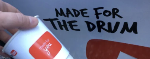 Made For The Drum branded cup